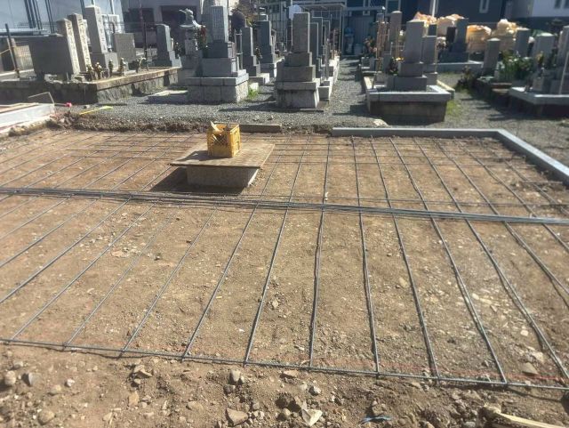 桑名市佛眼院　永代供養墓工事　㉔型枠鉄筋組